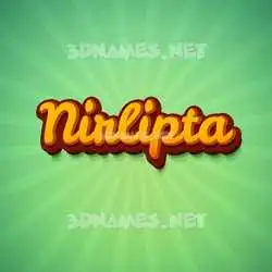 nirlipta in Green Rays style - 3D name wallpaper