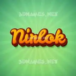 nirlok in Green Rays style - 3D name wallpaper