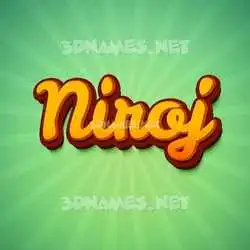 niroj in Green Rays style - 3D name wallpaper