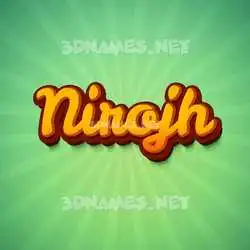 nirojh in Green Rays style - 3D name wallpaper