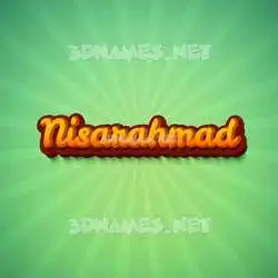 nisarahmad in Green Rays style - 3D name wallpaper