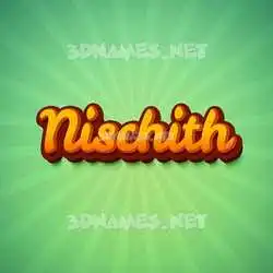 nischith in Green Rays style - 3D name wallpaper
