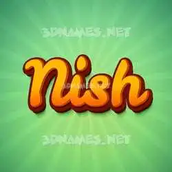 nish in Green Rays style - 3D name wallpaper
