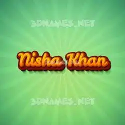 nisha khan in Green Rays style - 3D name wallpaper
