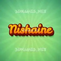nishaine in Green Rays style - 3D name wallpaper