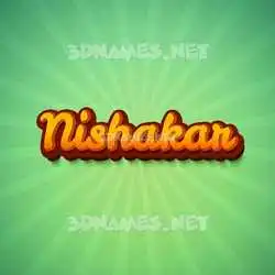 nishakar in Green Rays style - 3D name wallpaper