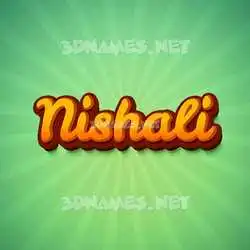 nishali in Green Rays style - 3D name wallpaper