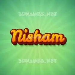 nisham in Green Rays style - 3D name wallpaper
