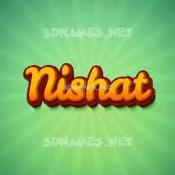 nishat in Green Rays style - 3D name wallpaper