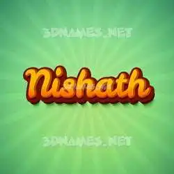 nishath in Green Rays style - 3D name wallpaper