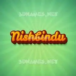 nishbindu in Green Rays style - 3D name wallpaper