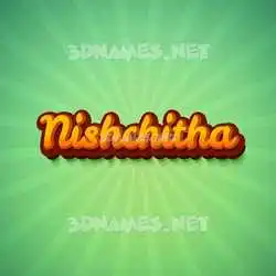 nishchitha in Green Rays style - 3D name wallpaper