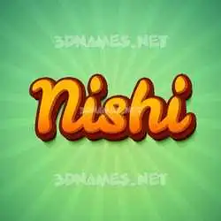 nishi in Green Rays style - 3D name wallpaper