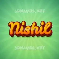nishil in Green Rays style - 3D name wallpaper