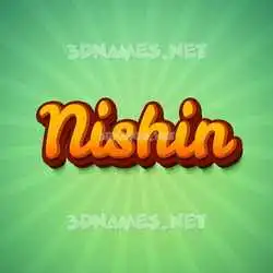 nishin in Green Rays style - 3D name wallpaper