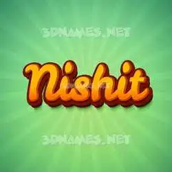nishit in Green Rays style - 3D name wallpaper