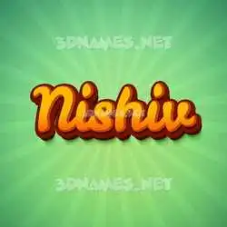 nishiv in Green Rays style - 3D name wallpaper