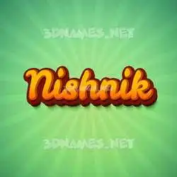 nishnik in Green Rays style - 3D name wallpaper