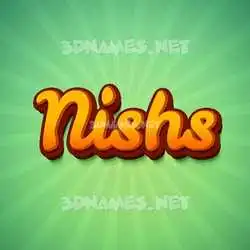 nishs in Green Rays style - 3D name wallpaper