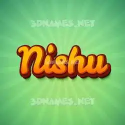 nishu in Green Rays style - 3D name wallpaper