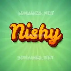 nishy in Green Rays style - 3D name wallpaper