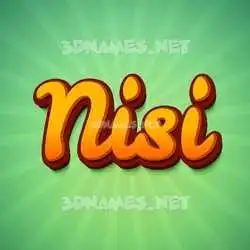 nisi in Green Rays style - 3D name wallpaper