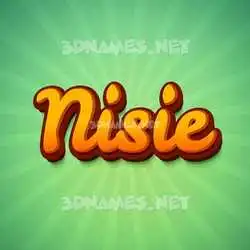 nisie in Green Rays style - 3D name wallpaper