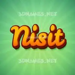 nisit in Green Rays style - 3D name wallpaper