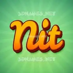 nit in Green Rays style - 3D name wallpaper