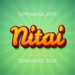 nitai in Green Rays style - 3D name wallpaper