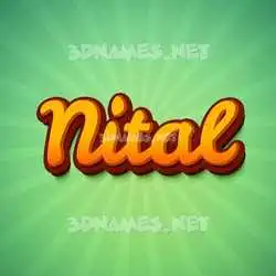 nital in Green Rays style - 3D name wallpaper