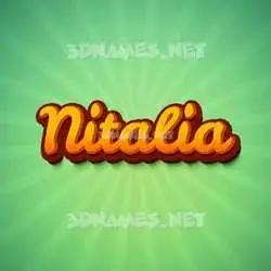 nitalia in Green Rays style - 3D name wallpaper