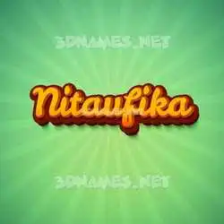 nitaufika in Green Rays style - 3D name wallpaper