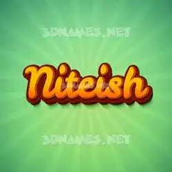 niteish in Green Rays style - 3D name wallpaper