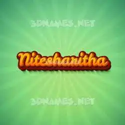 nitesharitha in Green Rays style - 3D name wallpaper