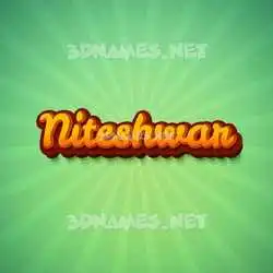niteshwar in Green Rays style - 3D name wallpaper