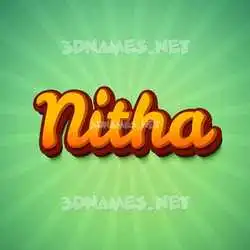 nitha in Green Rays style - 3D name wallpaper