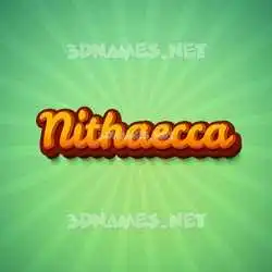 nithaecca in Green Rays style - 3D name wallpaper