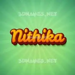 nithika in Green Rays style - 3D name wallpaper