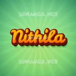 nithila in Green Rays style - 3D name wallpaper
