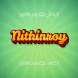 nithinroy in Green Rays style - 3D name wallpaper