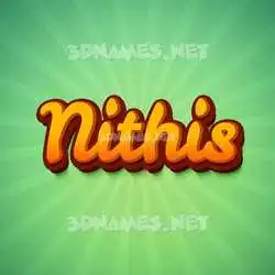 nithis in Green Rays style - 3D name wallpaper
