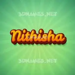 nithisha in Green Rays style - 3D name wallpaper