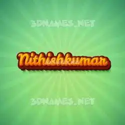 nithishkumar in Green Rays style - 3D name wallpaper