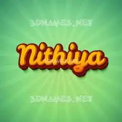 nithiya in Green Rays style - 3D name wallpaper