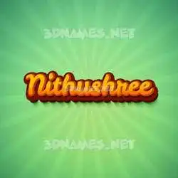 nithushree in Green Rays style - 3D name wallpaper