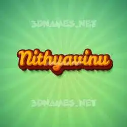 nithyavinu in Green Rays style - 3D name wallpaper