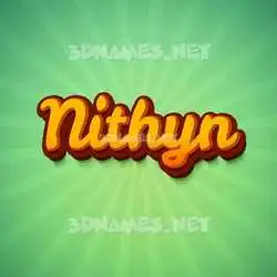 nithyn in Green Rays style - 3D name wallpaper