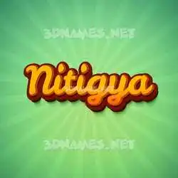nitigya in Green Rays style - 3D name wallpaper