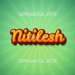nitilesh in Green Rays style - 3D name wallpaper